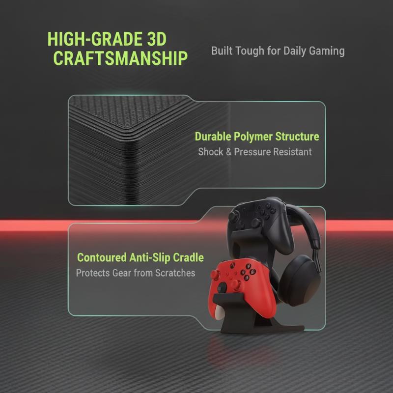Gaming Accessories Rack - Rak Penyimpanan Multifungsi untuk Headset dan