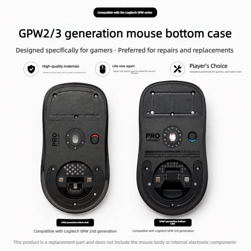 Logitech Mouse G Pro X Superlight - Casing Bawah Mouse Pengganti untuk Logitech